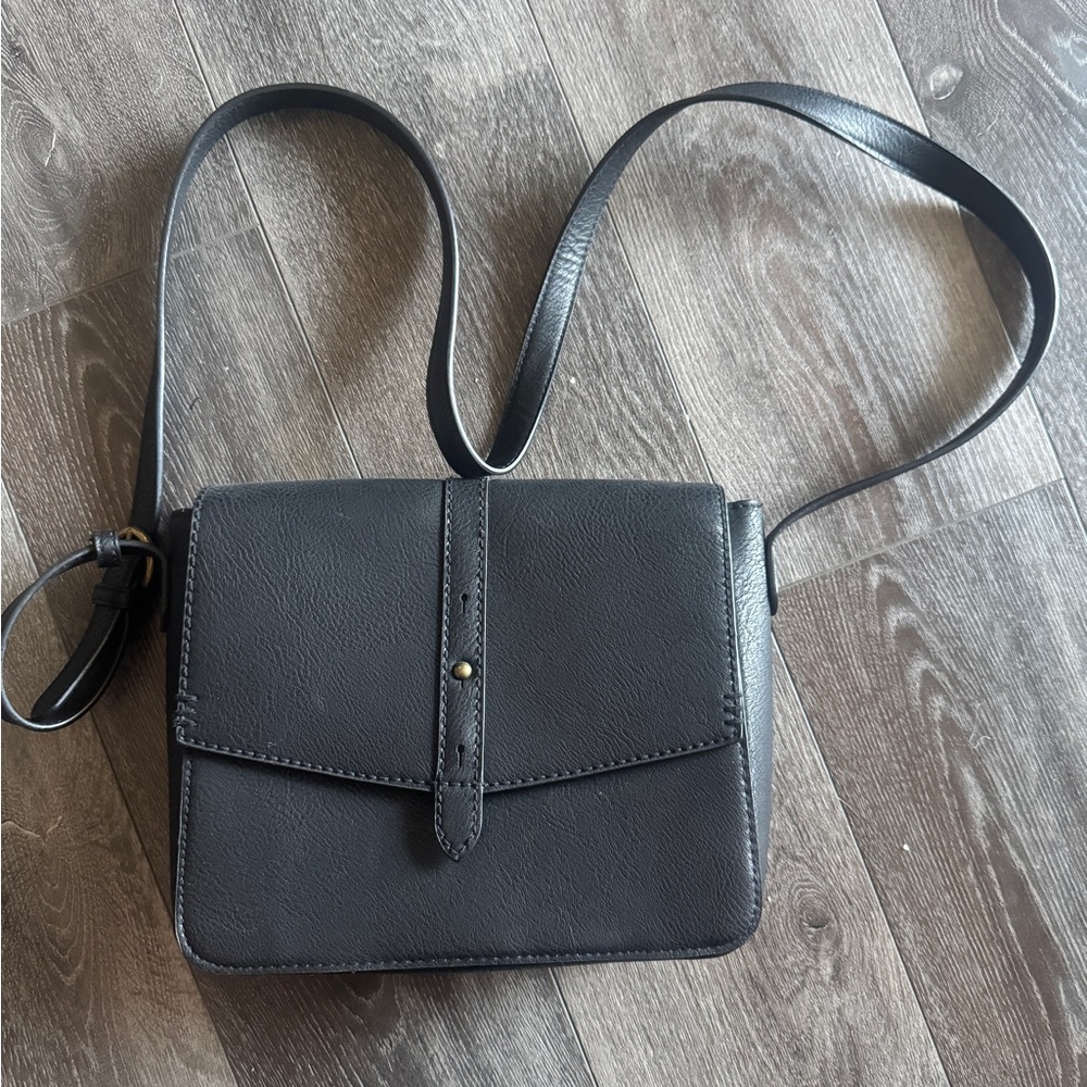 Black Leather Crossbody Bag